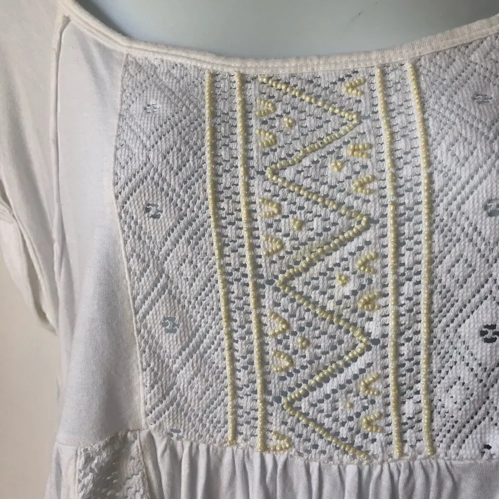 🎃FREE PEOPLE BOHO BEADED AZTEC CROP TOP